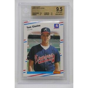 1988 Fleer #539 Tom Glavie Rookie Braves Beckett 9.5 GEM MINT